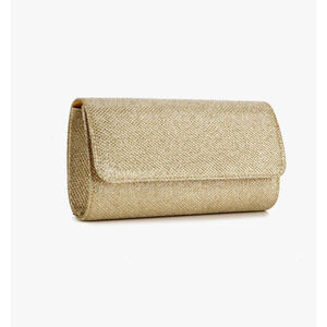 Women's Gold Glitter Envelope Clutch Crossbody Evening Bag